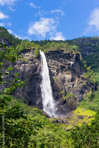 Giant Rjoandefossen waterfall by the Flam to Myrdal Railway Line Norway