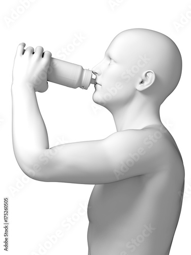 3d rendered medically accurate illustration of guy drinking