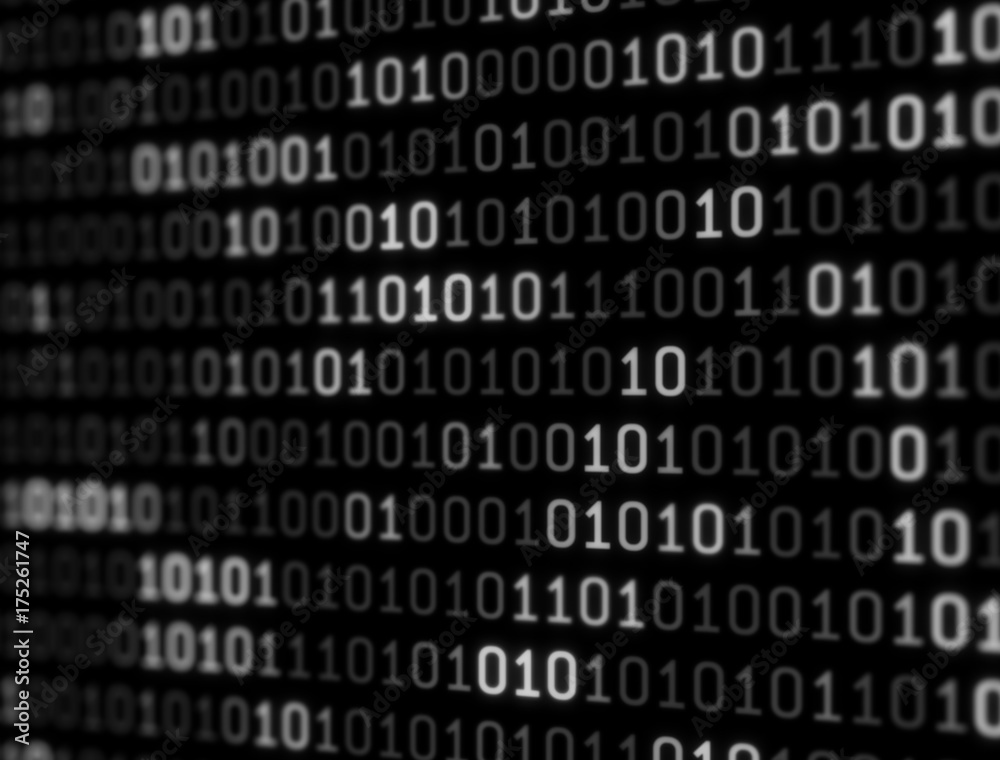 Digital Binary Data on Computer Screen Digital Binary Data on Computer Screen