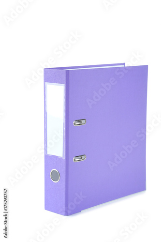 Purple office folder isolated on a white