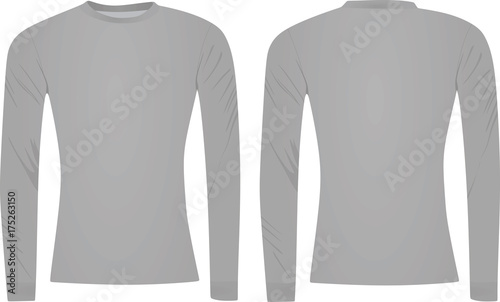 Grey long sleeved t shirt. vector illustration