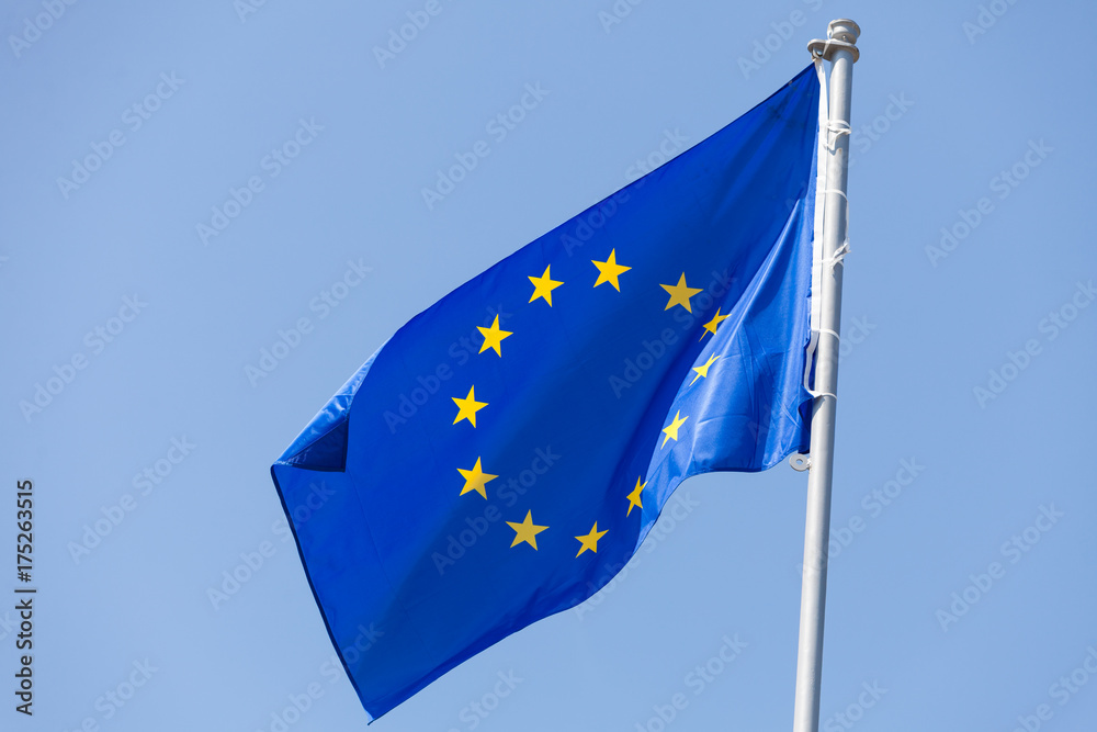 Detailed closeup of european union flag