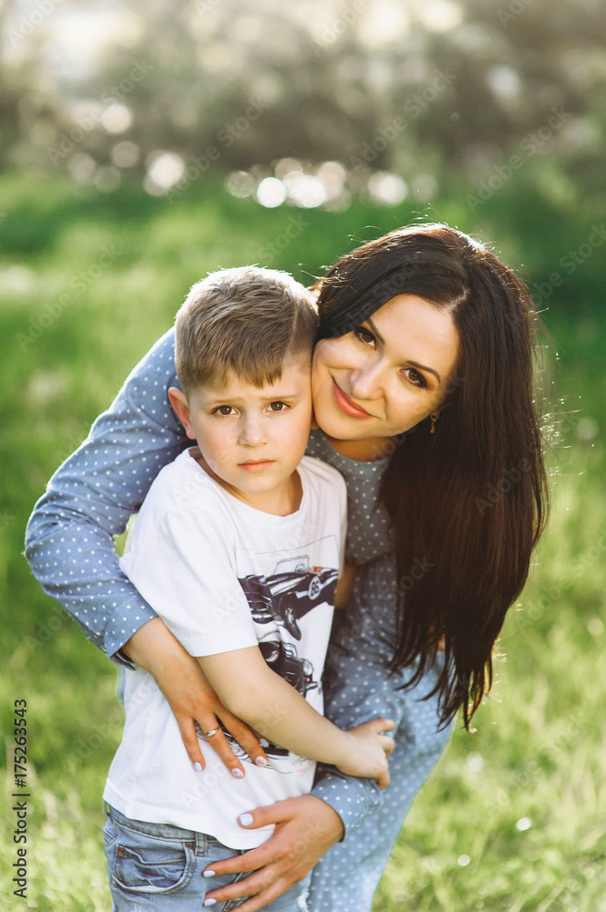 mother with her son in the nature mother with her son in the nature