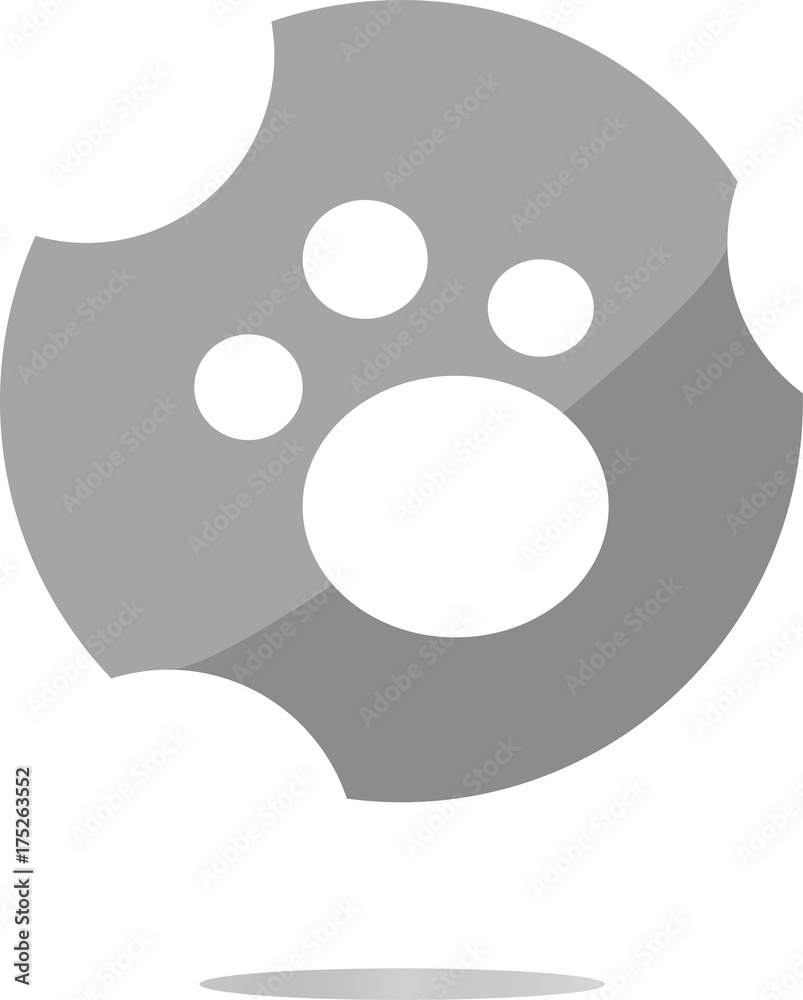 animal footprint glossy web icon isolated on white animal footprint glossy web icon isolated on white