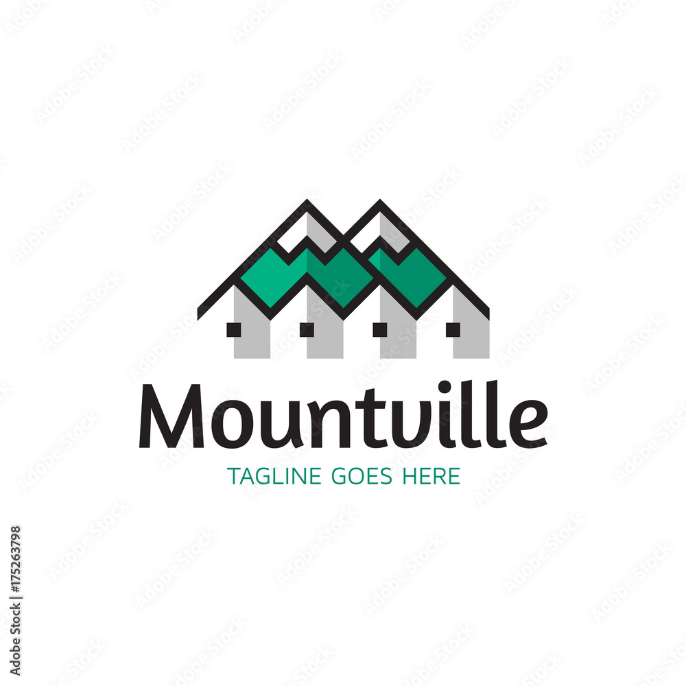 Mount Village Vector Logo template