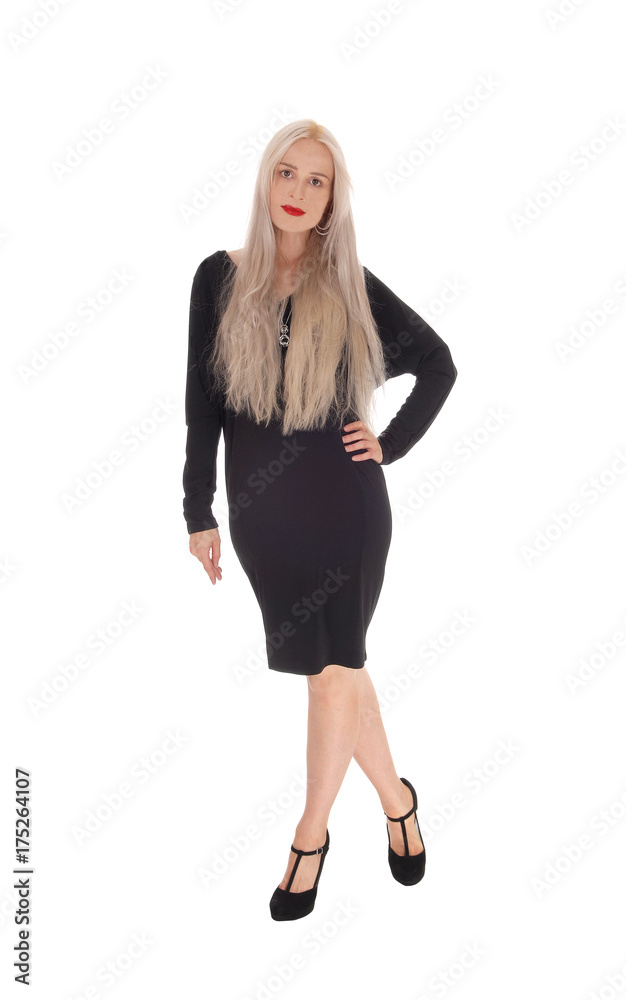 Fototapeta premium Beautiful woman in black dress