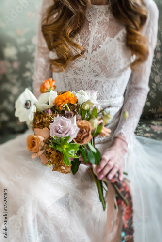 nice bride with flowers
