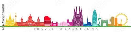 Barcelona city and architecture. Colorful