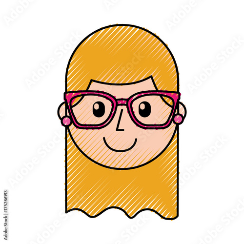 cartoon happy young girl with glasses teacher day