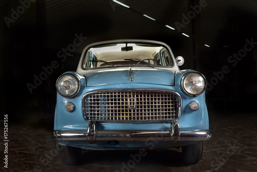 small blue retro car © valeie