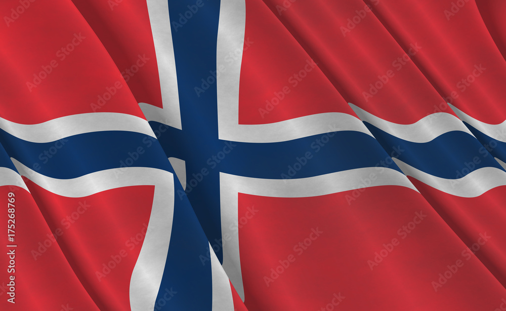 Fototapeta premium Flying Norwegian Flag