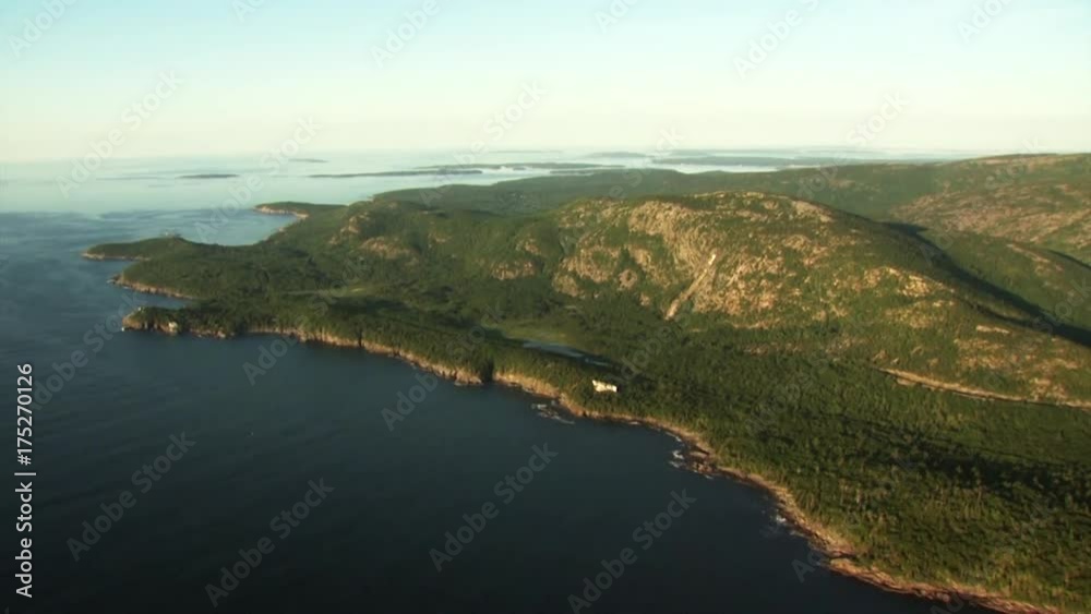 Aerial, lush landscape in Maine Aerial, lush landscape in Maine