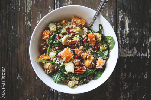 Delicious Fall Salad with brussels sprouts and butternut squash