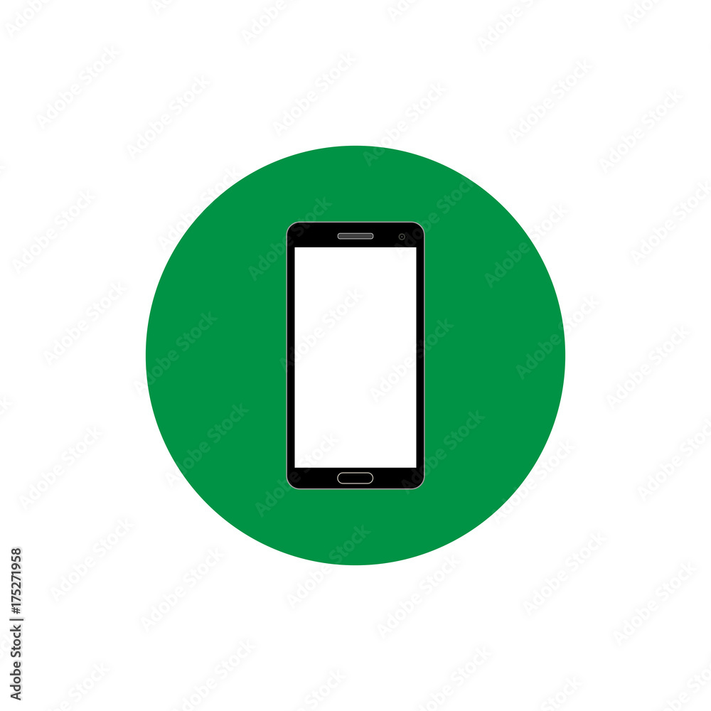 Smartphone flat round icon vector illustration Smartphone flat round icon vector illustration