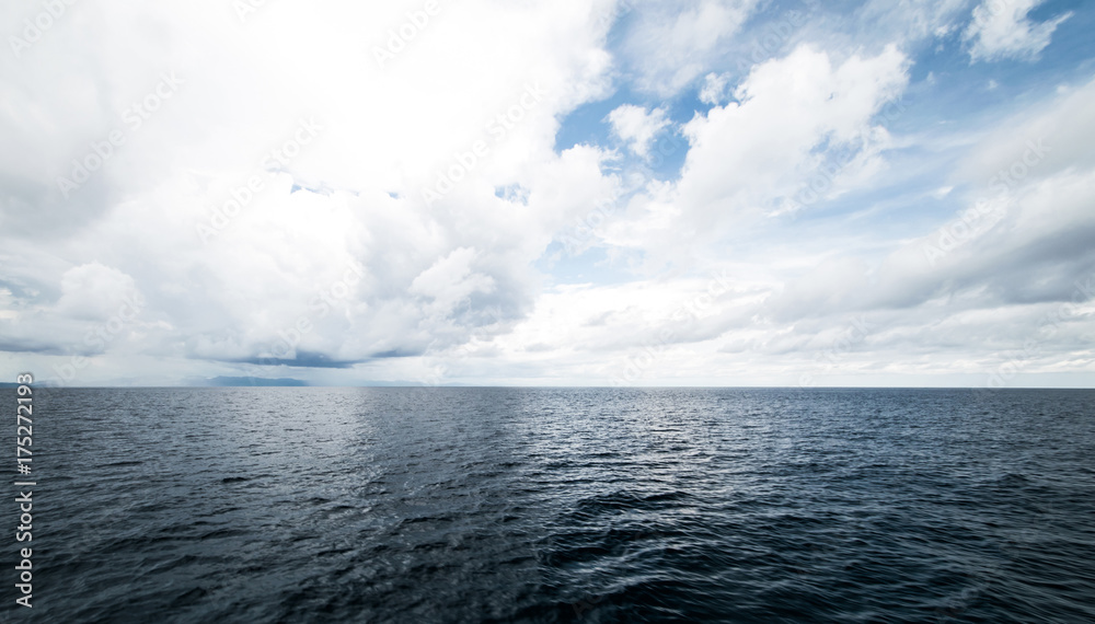 Dark clouds in open ocean