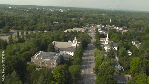 Aerial, roadway through Orono, Maine