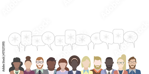 Leute mit Sprechblasen - Eiskristalle