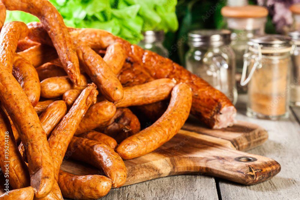 Assorted smoked sausages Assorted smoked sausages
