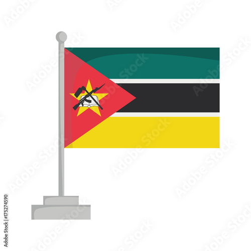 National flag of Mozambique Vector Illustration