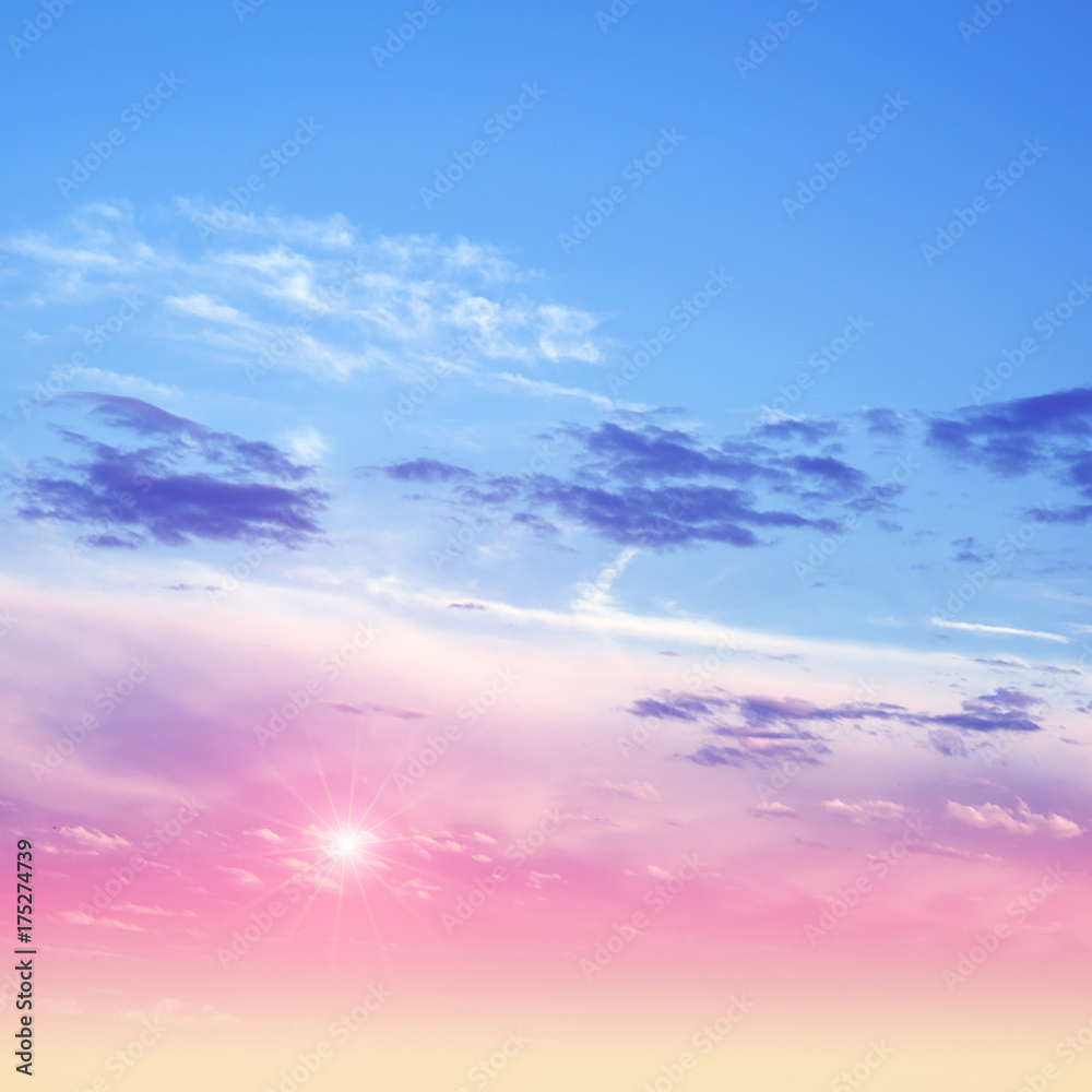 Sky sunrise air clouds panorama
