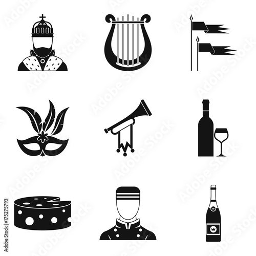 Avocation icons set, simple style