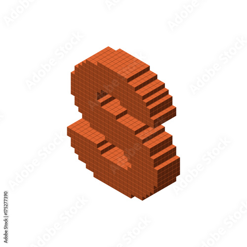 3d pixelated capital letter...