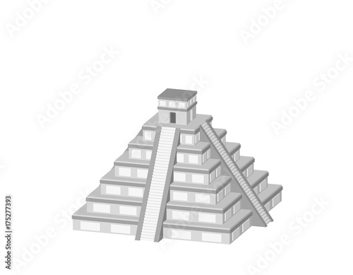 Mayan pyramid. Isolated on ...