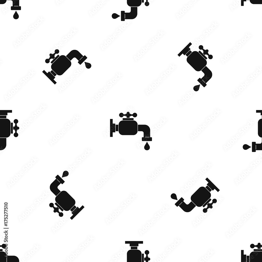 Water tap pattern seamless black Water tap pattern seamless black