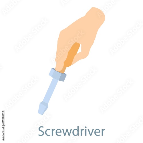 Screwdriver icon, isometric 3d style