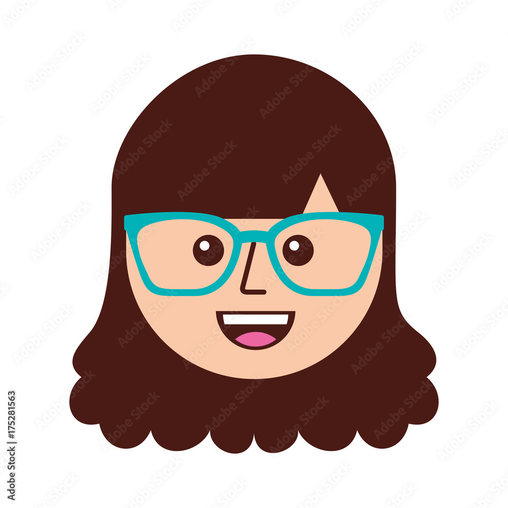 Fototapeta premium cartoon young teenager happy girl smiling