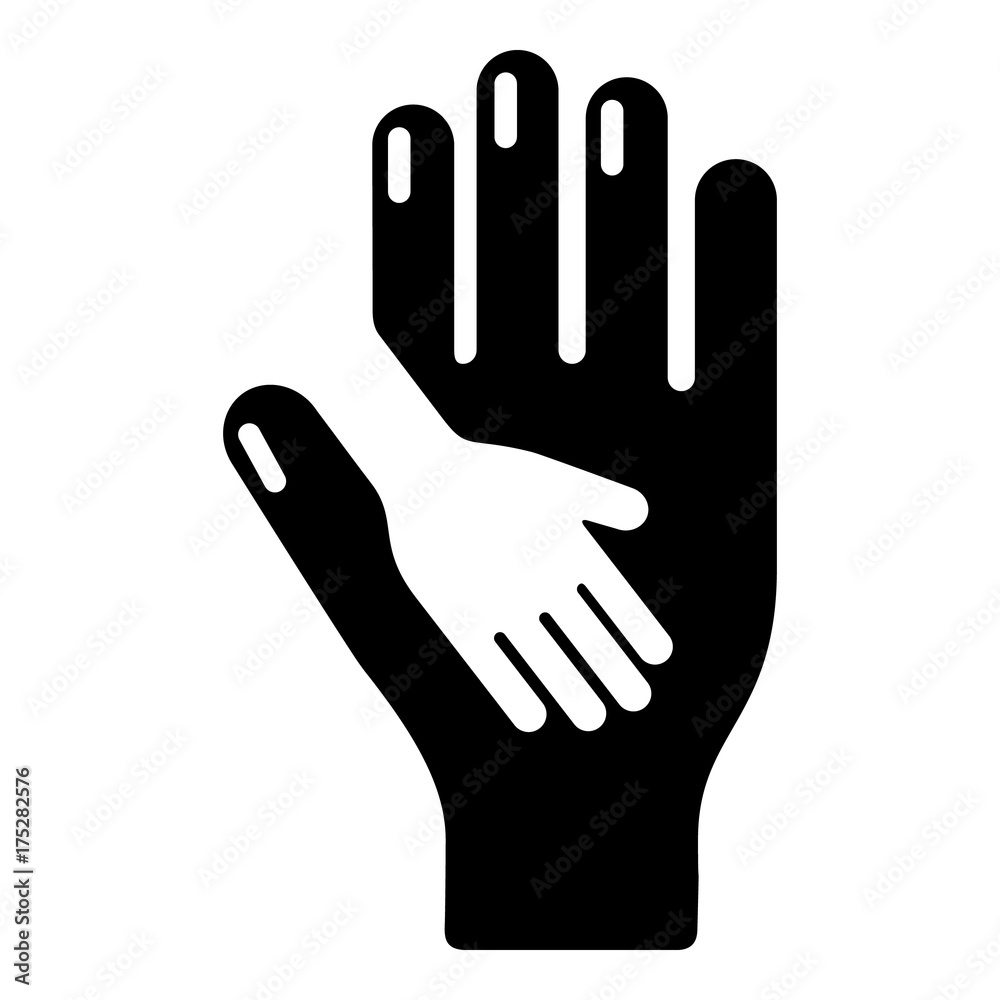 Caring hand icon, simple black style Caring hand icon, simple black style