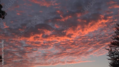 Scenic clouds over Bar Harbor at sunset
