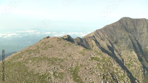 Scenic Mount Katahdin ridge, aerial