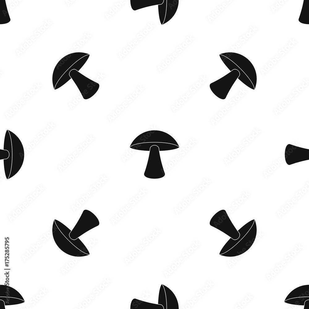 Birch mushroom pattern seamless black Birch mushroom pattern seamless black