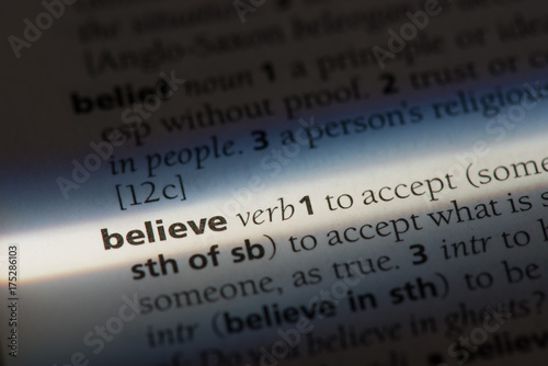belive word in a dictionary. belive concept photo