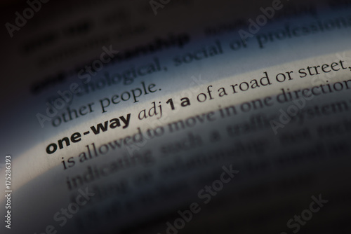 one-way word in a dictionary. one-way concept
