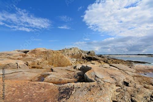 Paysage de la côte bretonne à Pleumeur Bodou