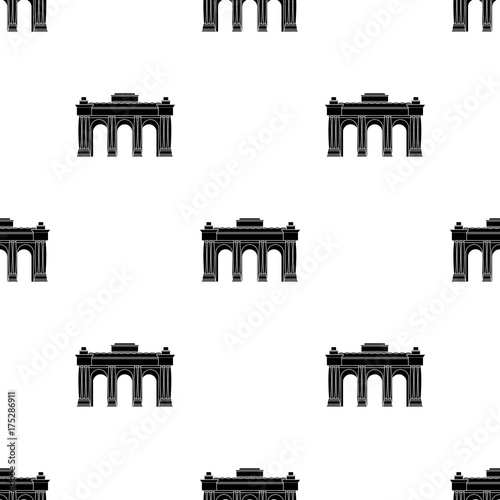 The Belgian arch monument.The dark Belgian wolf. Belgium single icon in black style vector symbol stock illustration. photo