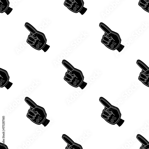 Number one is the fan's glove.Fans single icon in black style vector symbol stock illustration.