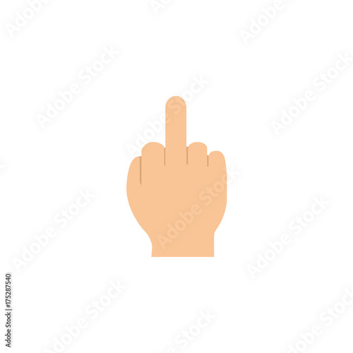 Middle finger up gesture. Offensive abuse gesture. Vector illustration