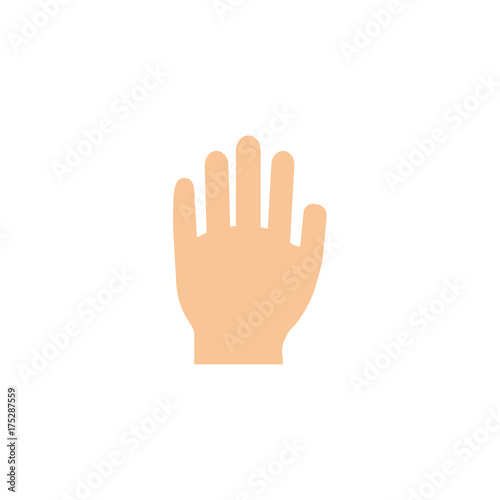 Hands human up opened palm and sleeve of a jacket. Vector illustration