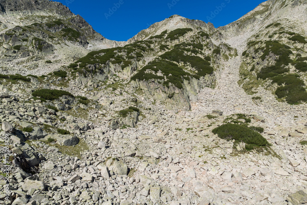 Landscape with Left Kralev Dvor pass, Pirin Mountain, Bulgaria Landscape with Left Kralev Dvor pass, Pirin Mountain, Bulgaria