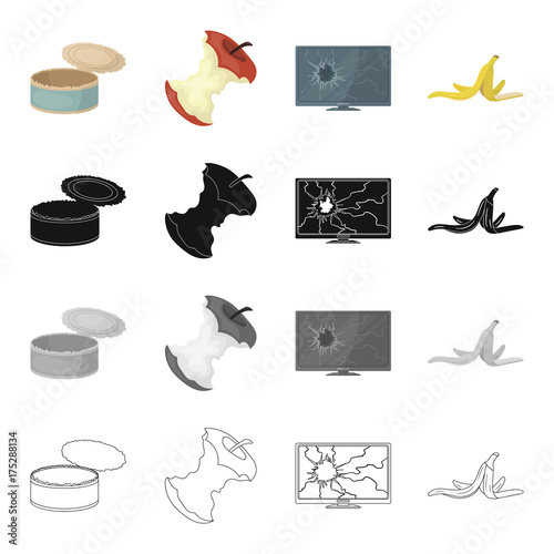 Garbage, ecology, hygiene and other web icon in cartoon style. Peel, banana, waste, icons in set collection.