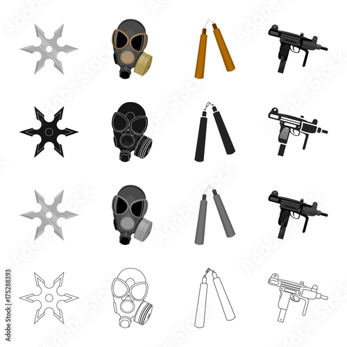 War, army, armament and other web icon in cartoon style.Shooting, port, weapons, icons in set collection.