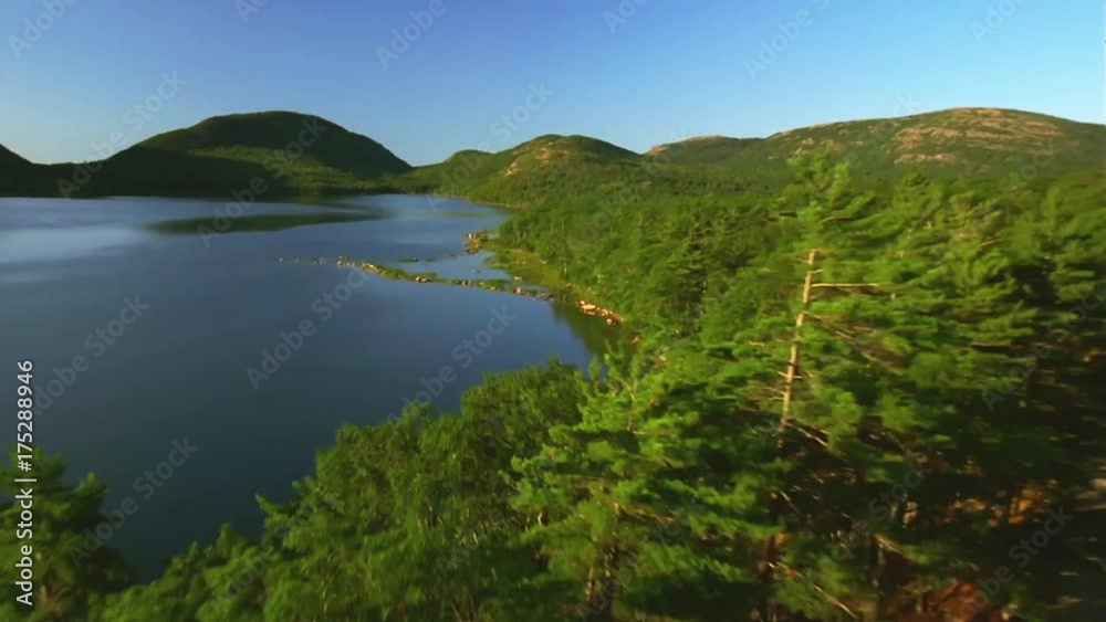 Eagle Lake in Acadia National Park on film, aerial Eagle Lake in Acadia National Park on film, aerial