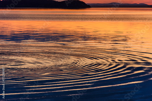 Water shades at sunset