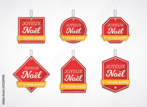 Étiquettes Joyeux Noël - Bonne Année