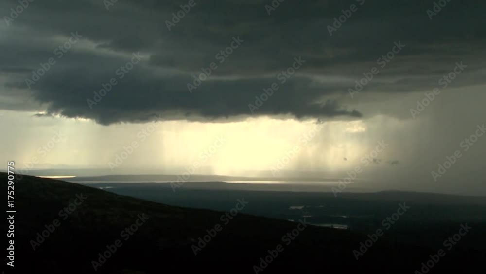Zoom out, view of storm in distance from Cadillac Mountain Zoom out, view of storm in distance from Cadillac Mountain