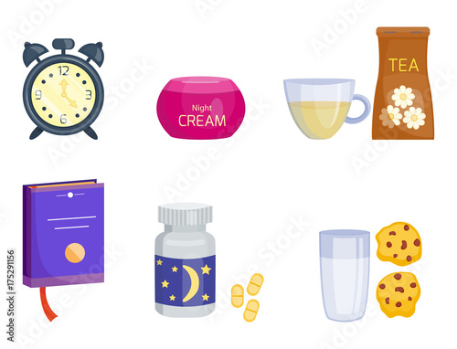 Sleep icons vector illustration set collection nap icon moon relax bedtime night bed time elements.