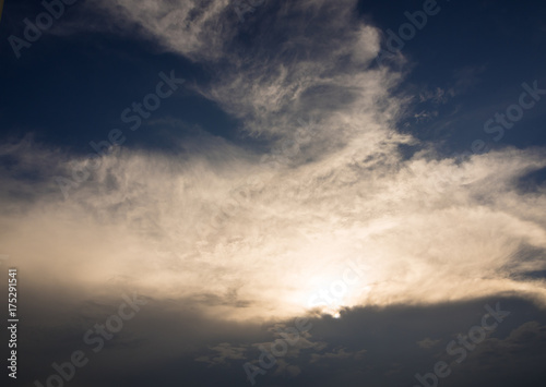 Fluffy clouds floating scattered across the sky